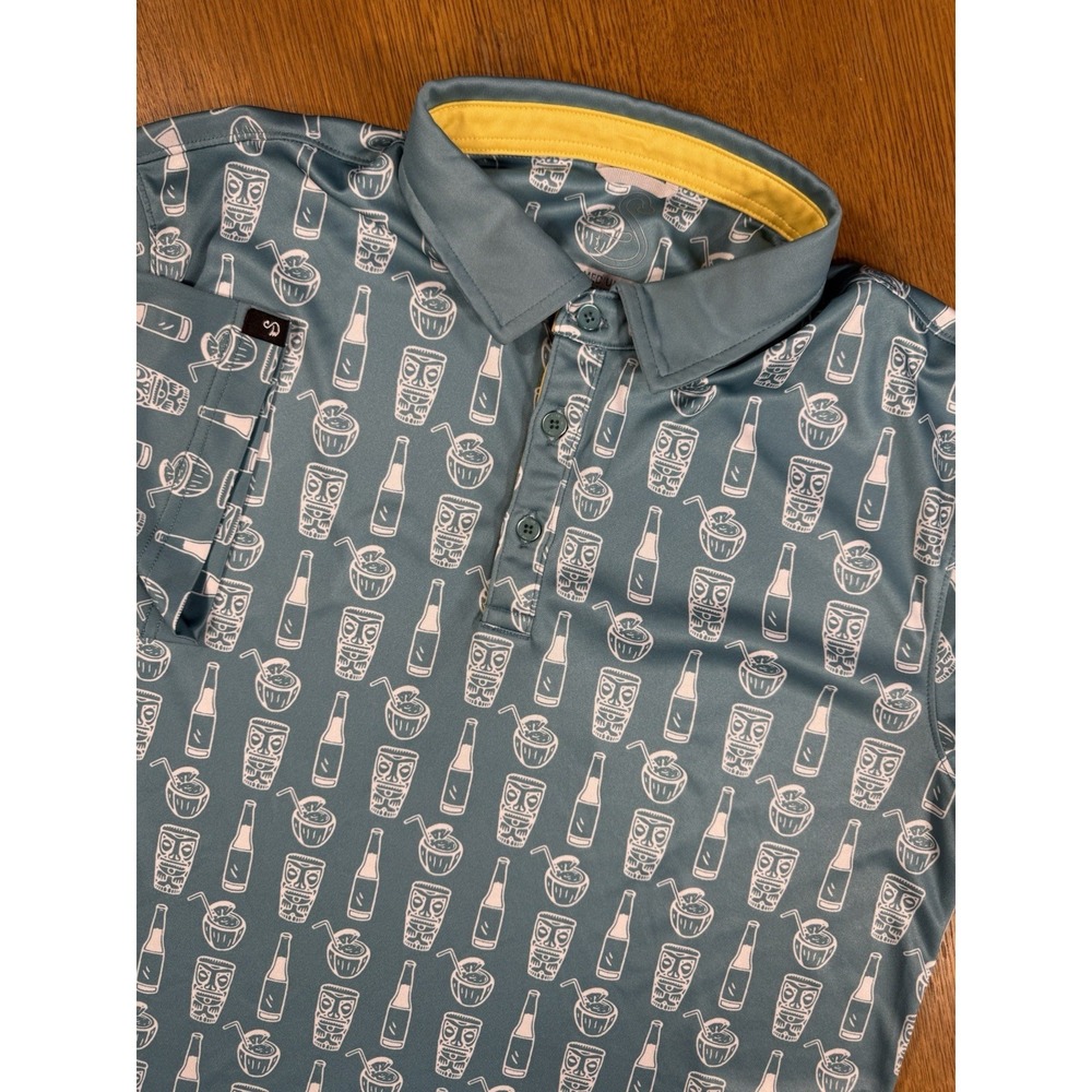 Swannies Golf‎ Polo Shirt Mens Large Stretch Performance Tiger Snake Print